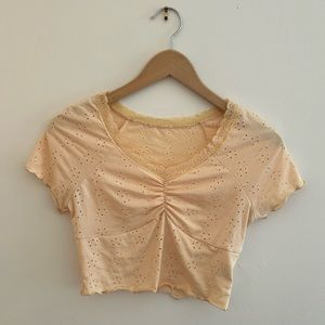 Yellow crop tee